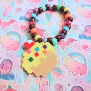 Yellow Cupcake Perler Kandi Bracelet